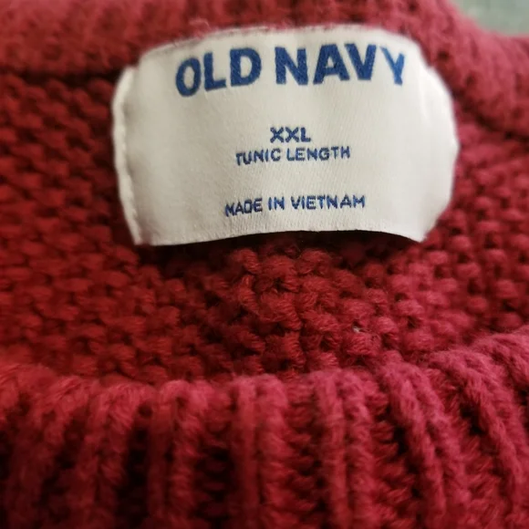 Old Navy tunic length burgundy sweater, XXL - Picture 2 of 2